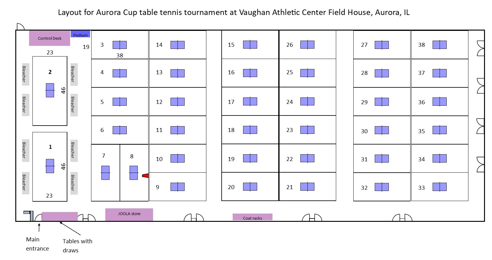 2025 Aurora Cup Field House Gym Layout